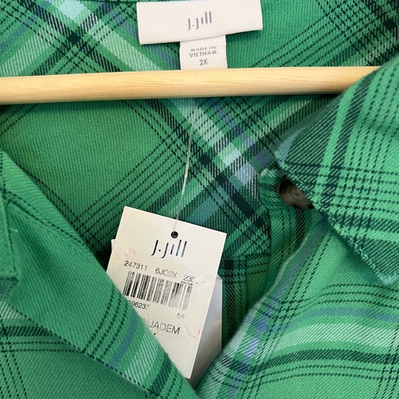 J. Jill Green Plaid Tunic Top - Picture 2 of 5